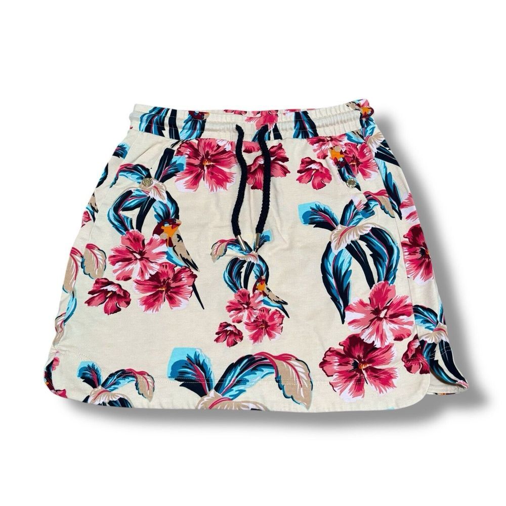 Holly & Whyte Women's Floral Print‎ Drawstring Skirt Size Small 28 x 17